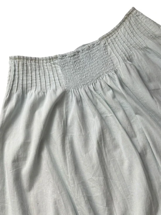 ANTHROPOLOGIE Pilcro Pintuck Basque-Waist Denim Maxi Skirt XL Light Wash $98 NWT - Picture 11 of 14